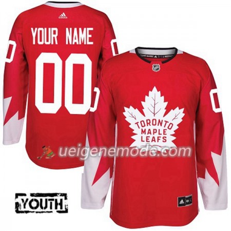 Kinder Eishockey Toronto Maple Leafs Custom Adidas 2017-2018 Rot Alternate Authentic